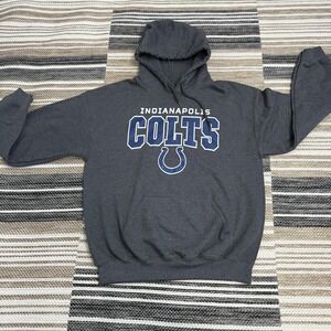 Indianapolis Colts Hoodie Sweatshirt Mens Medium Gray NFL Football Pullover‎